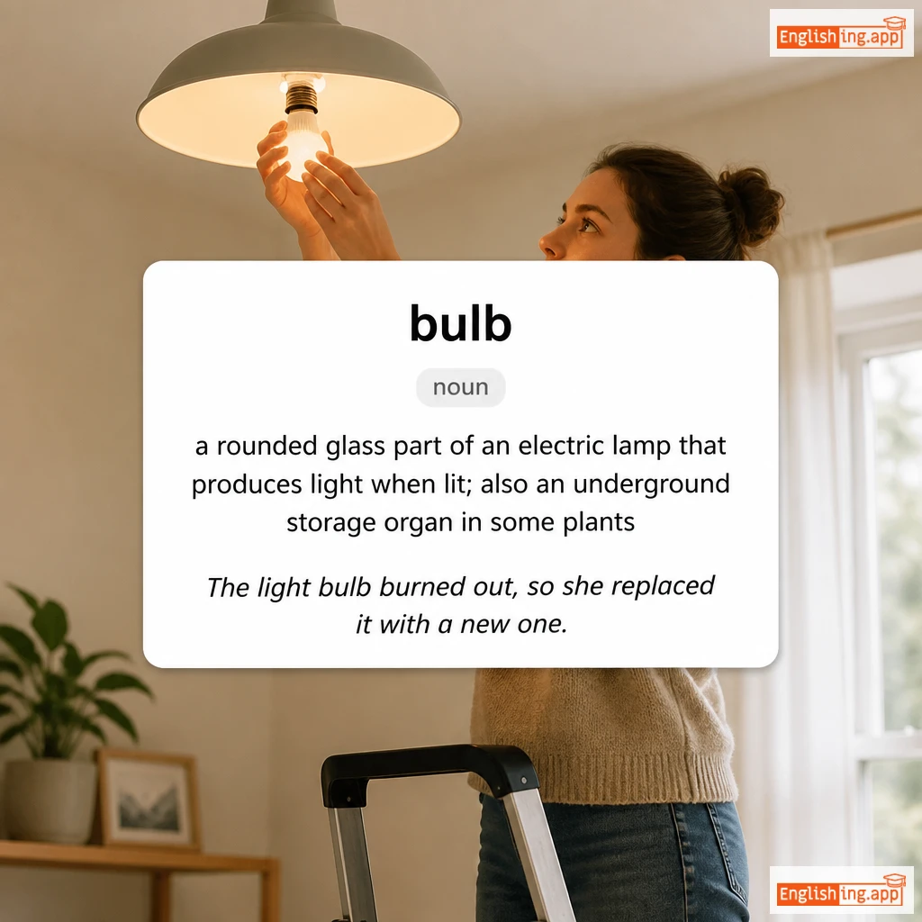 bulb definition card — visual illustration of the meaning