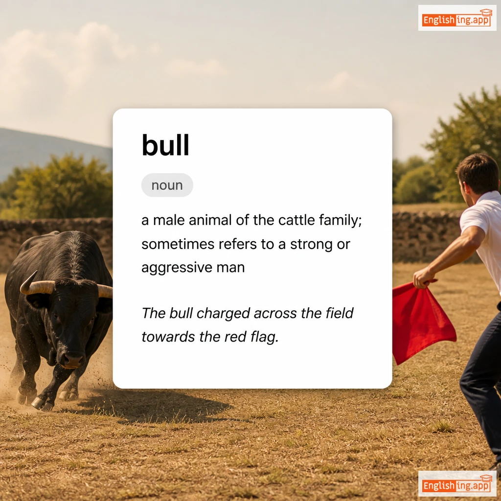 bull definition card — visual illustration of the meaning