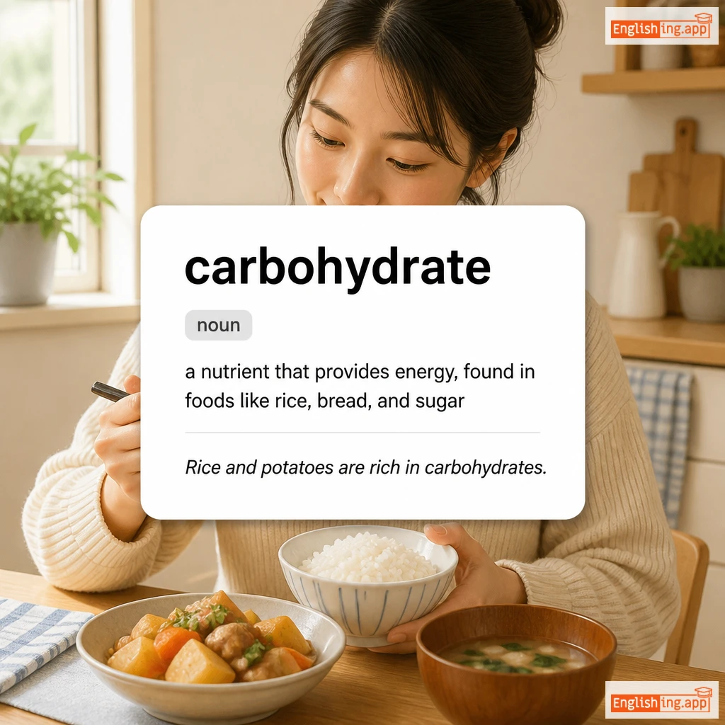 carbohydrate definition card — visual illustration of the meaning