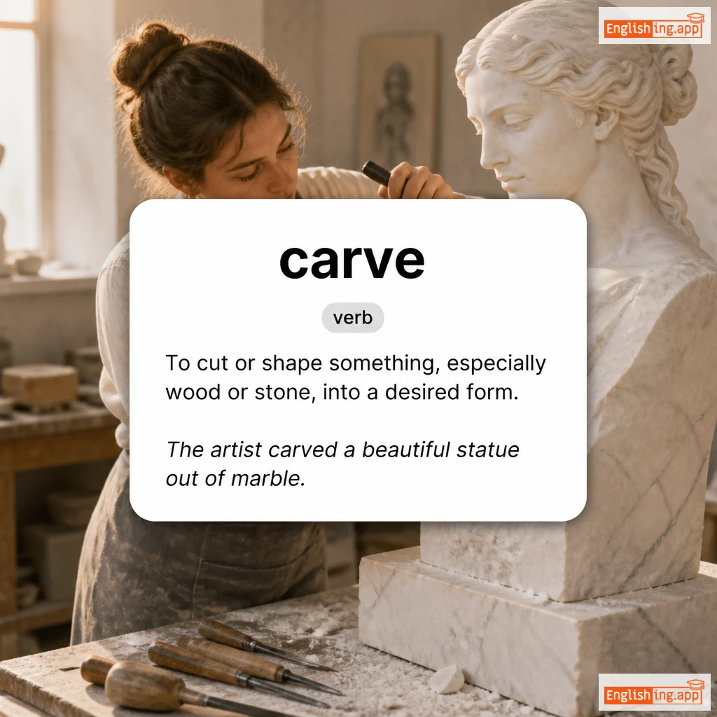 carve definition card — visual illustration of the meaning