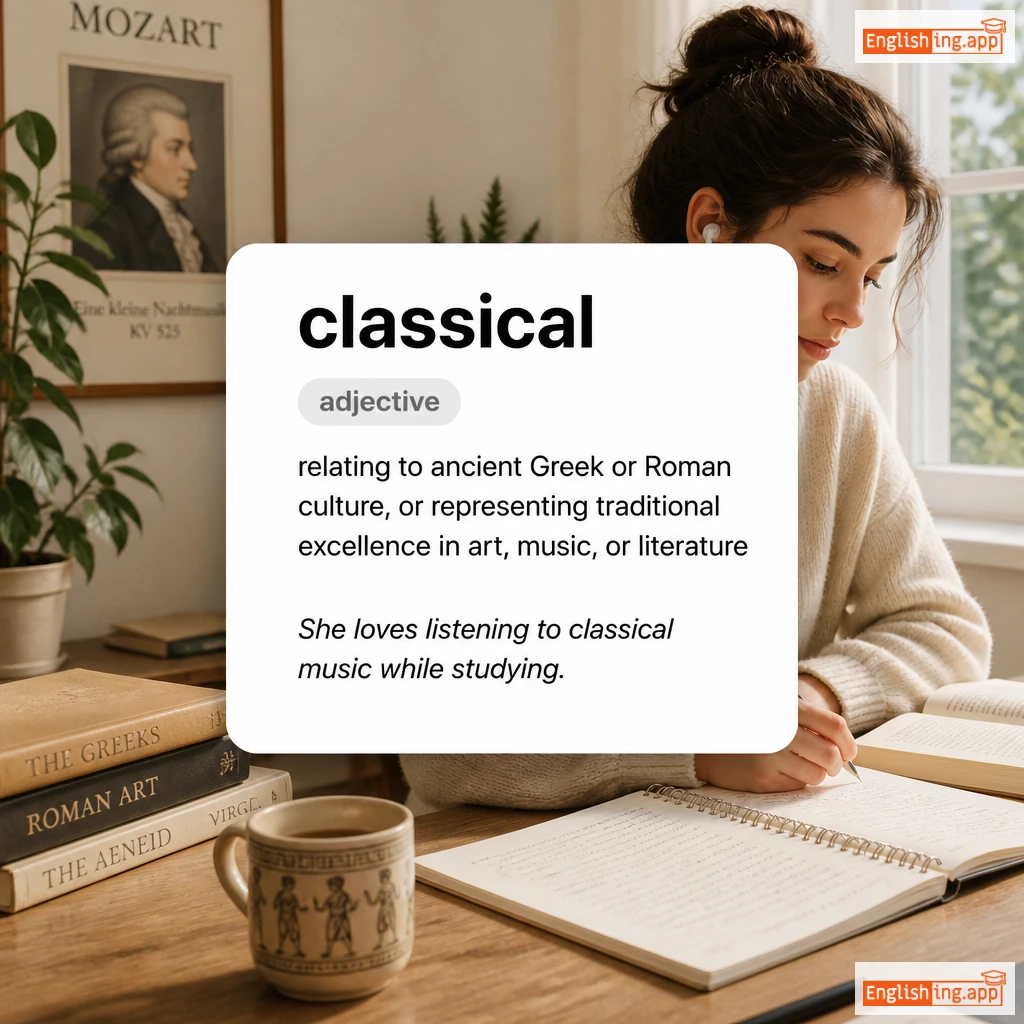 classical definition card — visual illustration of the meaning