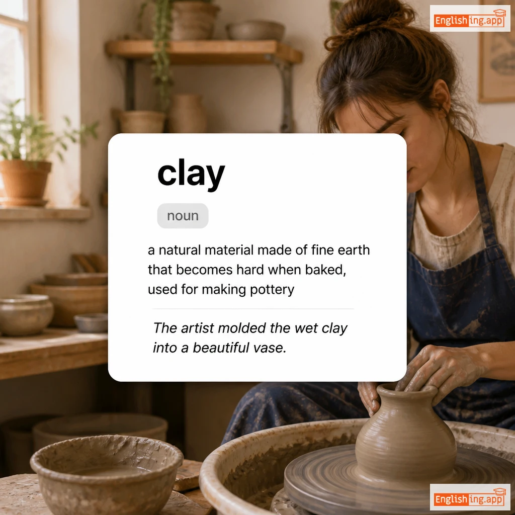 clay definition card — visual illustration of the meaning