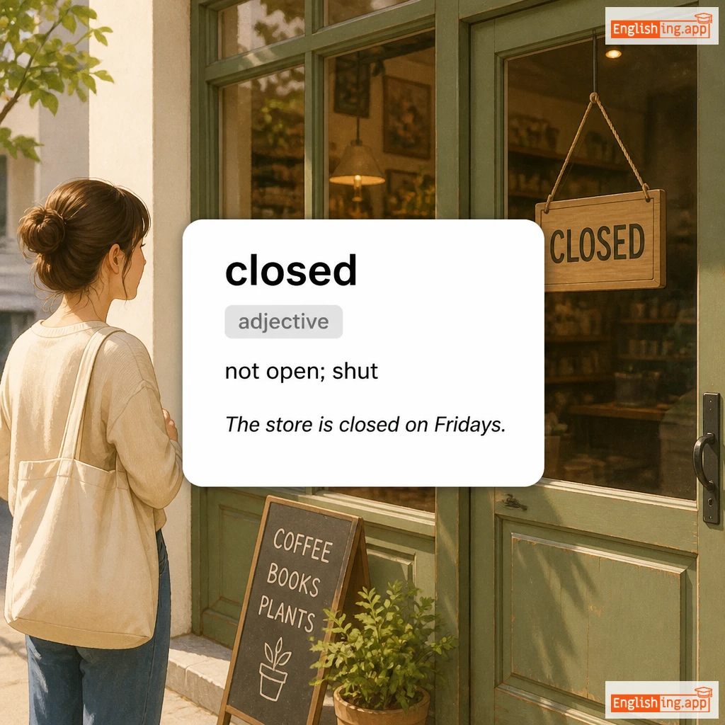 closed definition card — visual illustration of the meaning