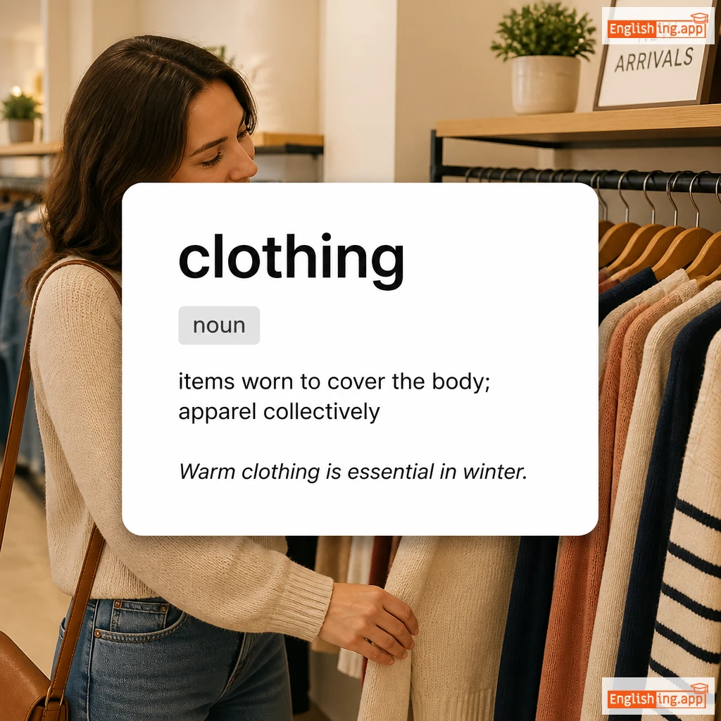 clothing definition card — visual illustration of the meaning