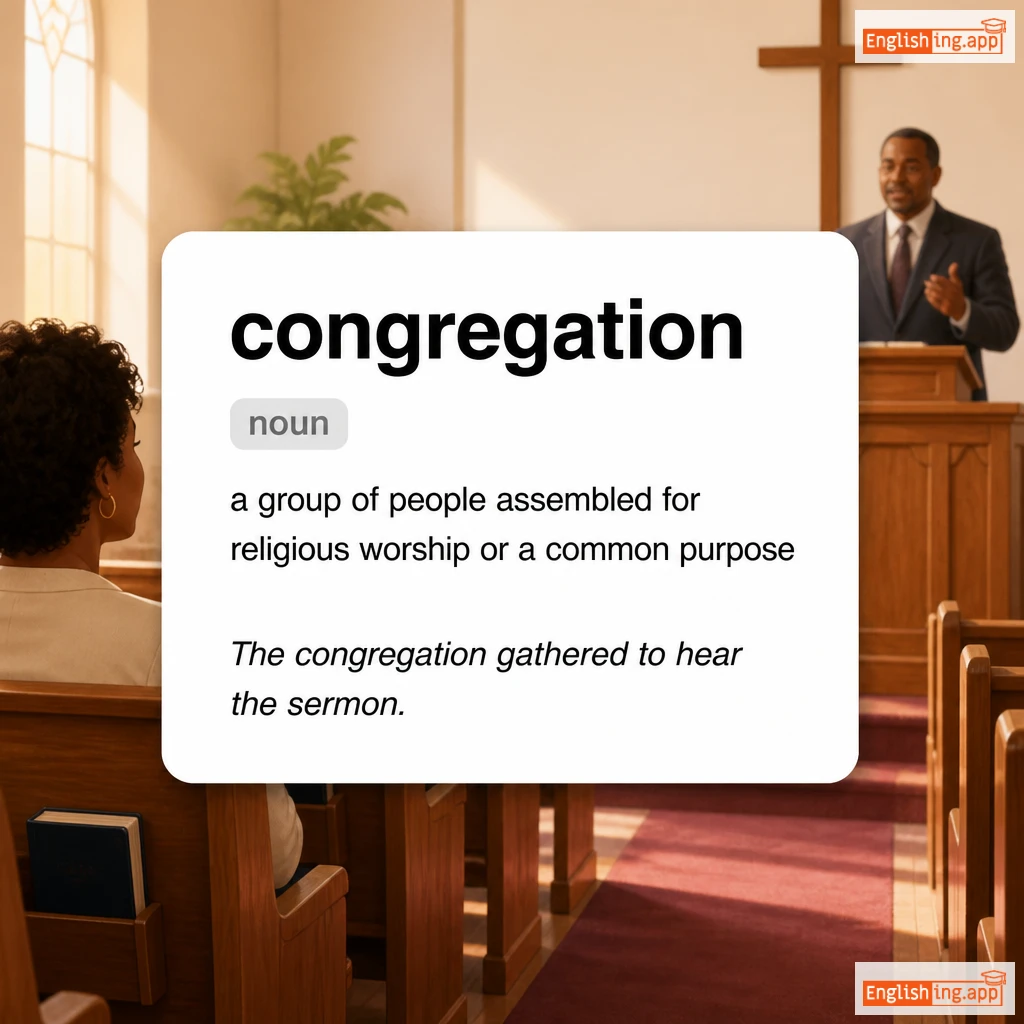 congregation definition card — visual illustration of the meaning