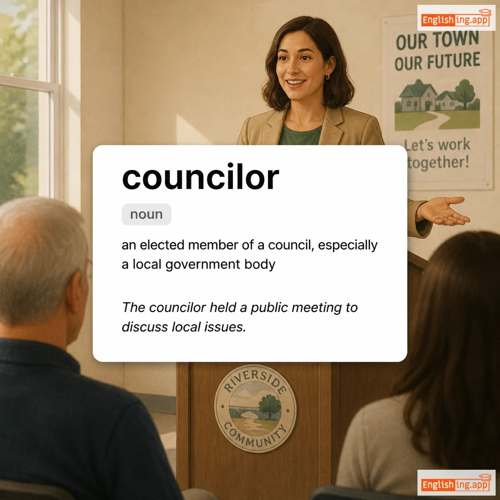 councilor definition card — visual illustration of the meaning