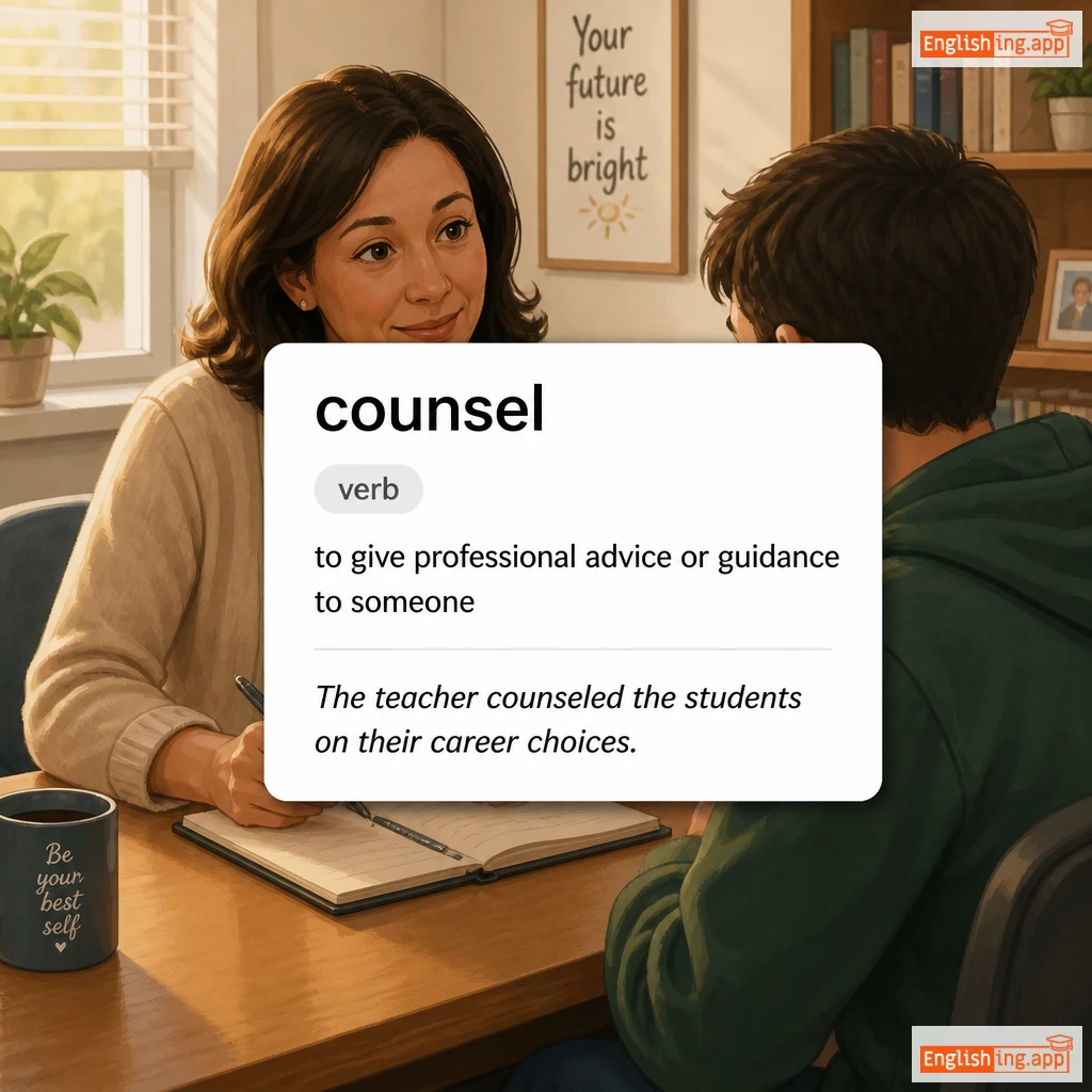 counsel definition card — visual illustration of the meaning
