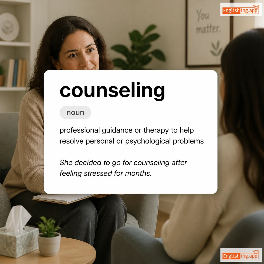 counseling definition card — visual illustration of the meaning