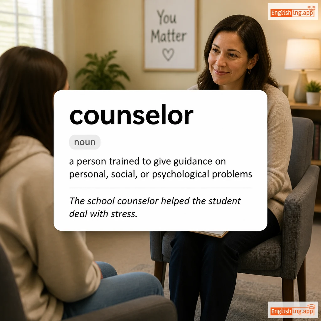 counselor definition card — visual illustration of the meaning