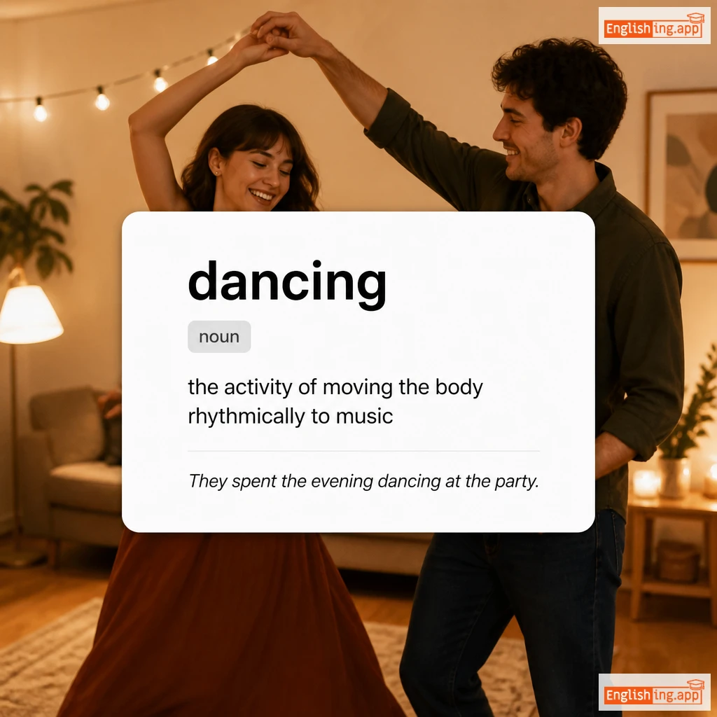 dancing definition card — visual illustration of the meaning