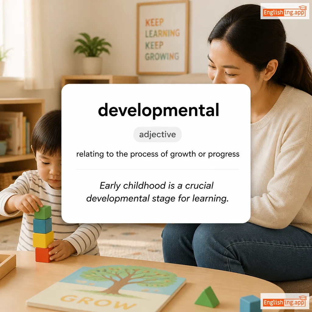developmental definition card — visual illustration of the meaning