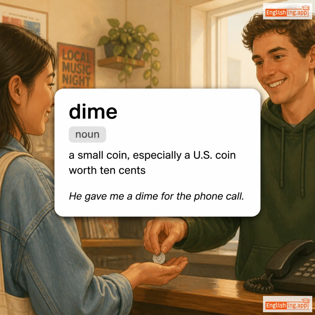 dime definition card — visual illustration of the meaning