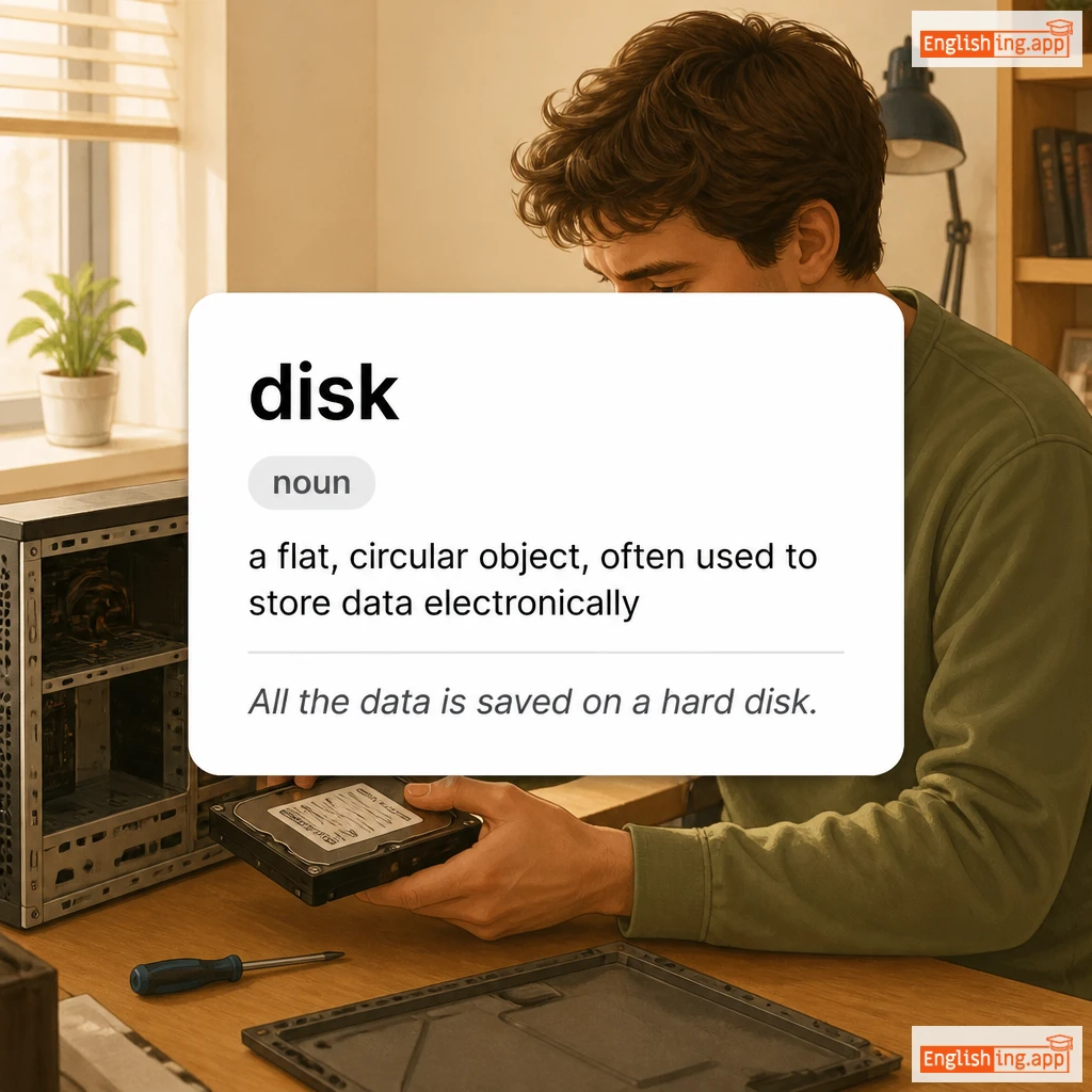 disk definition card — visual illustration of the meaning