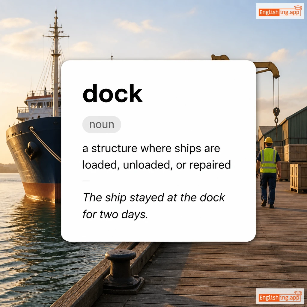 dock definition card — visual illustration of the meaning