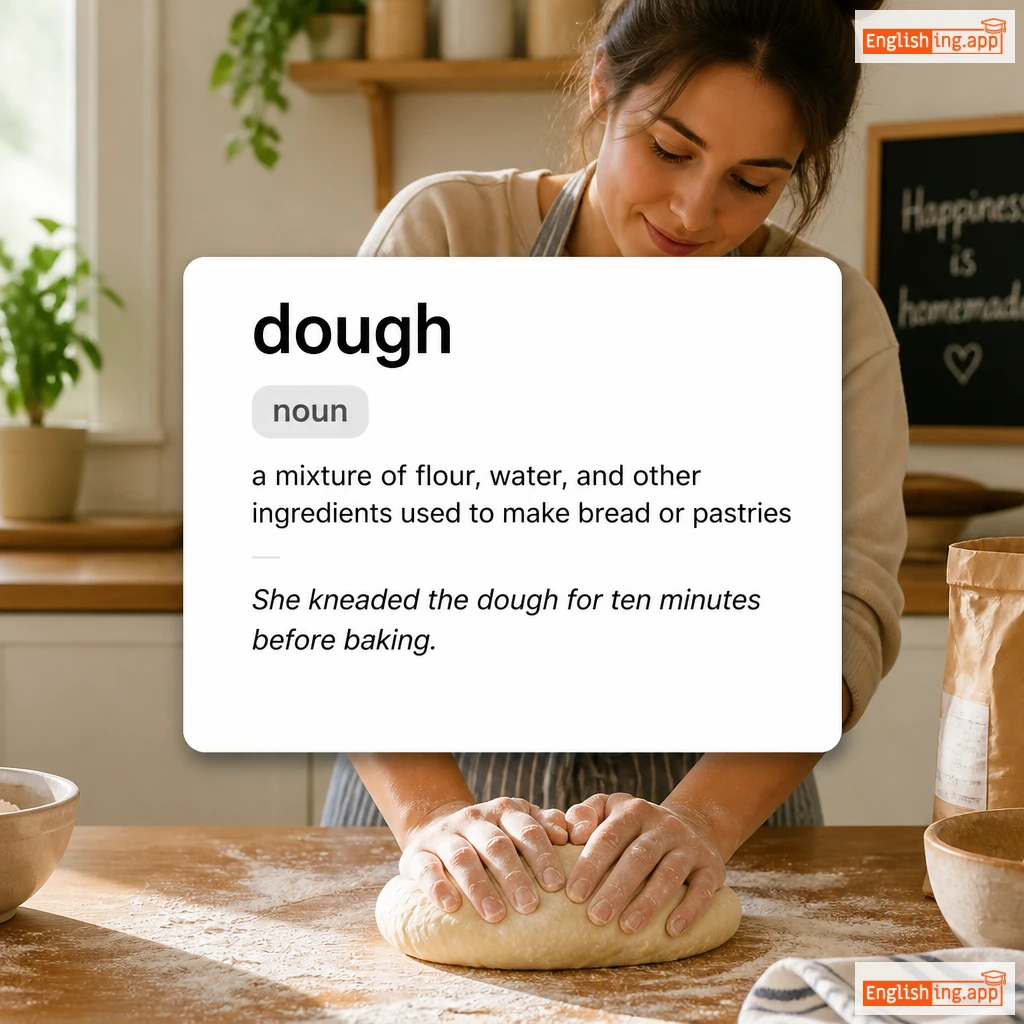 dough definition card — visual illustration of the meaning