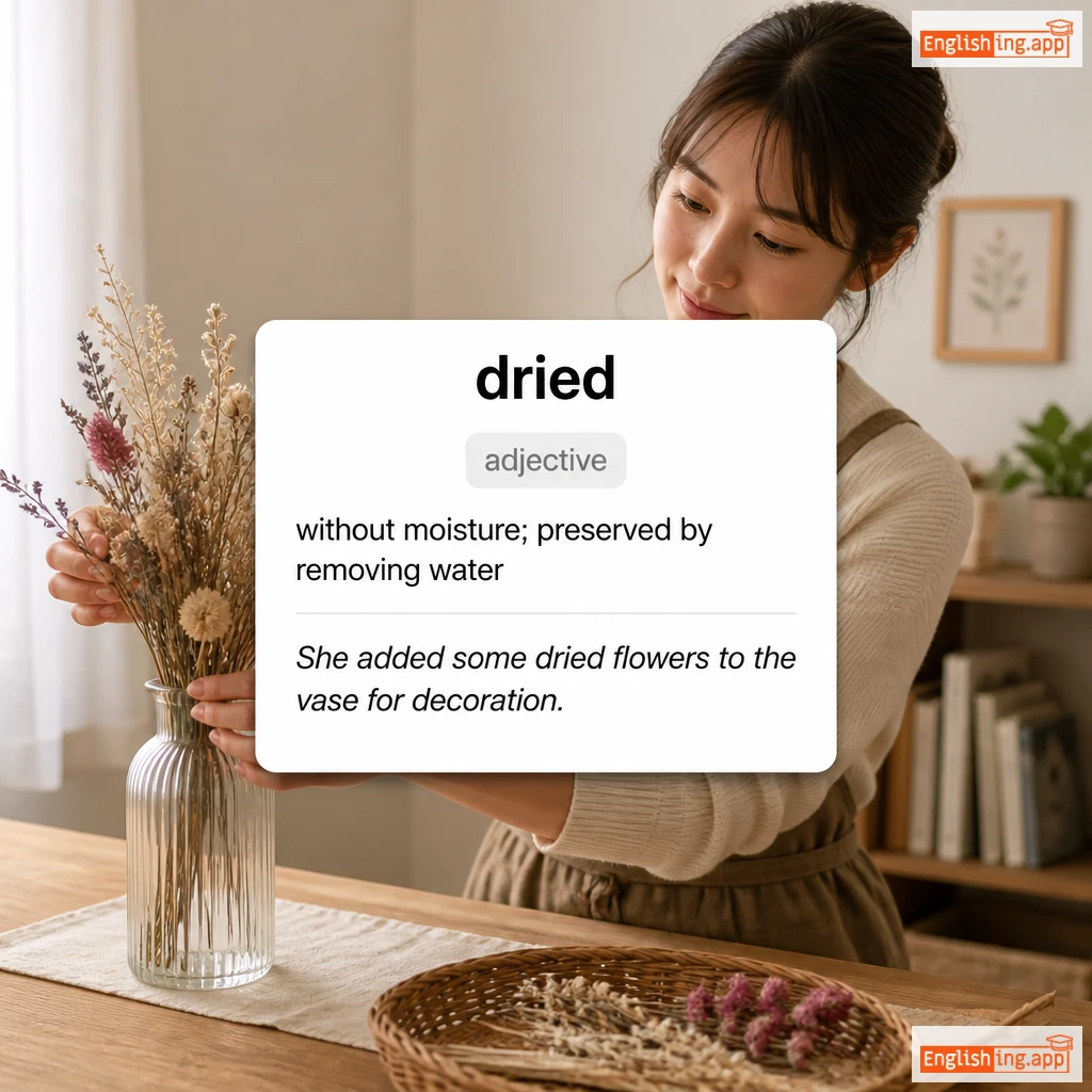dried definition card — visual illustration of the meaning