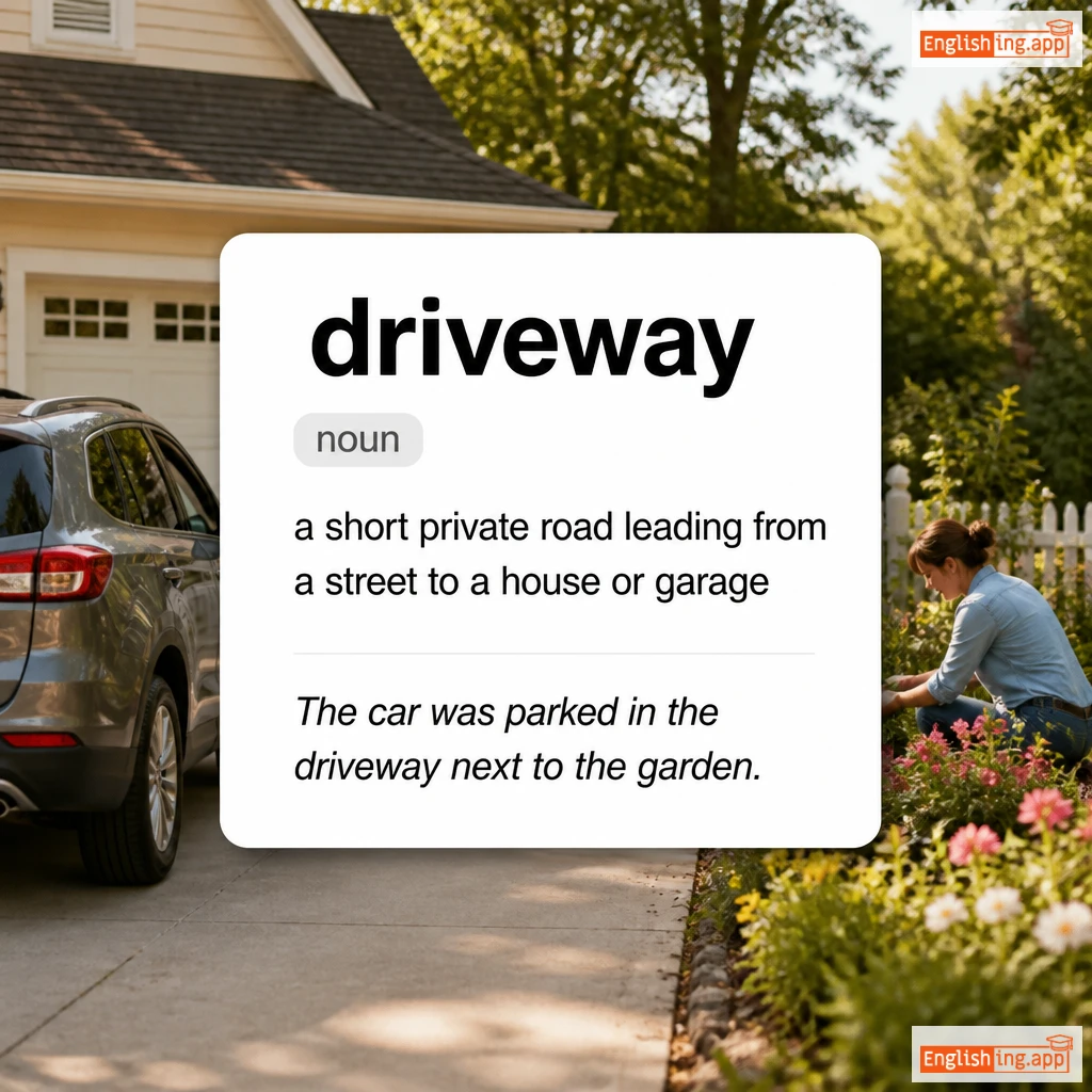 driveway definition card — visual illustration of the meaning