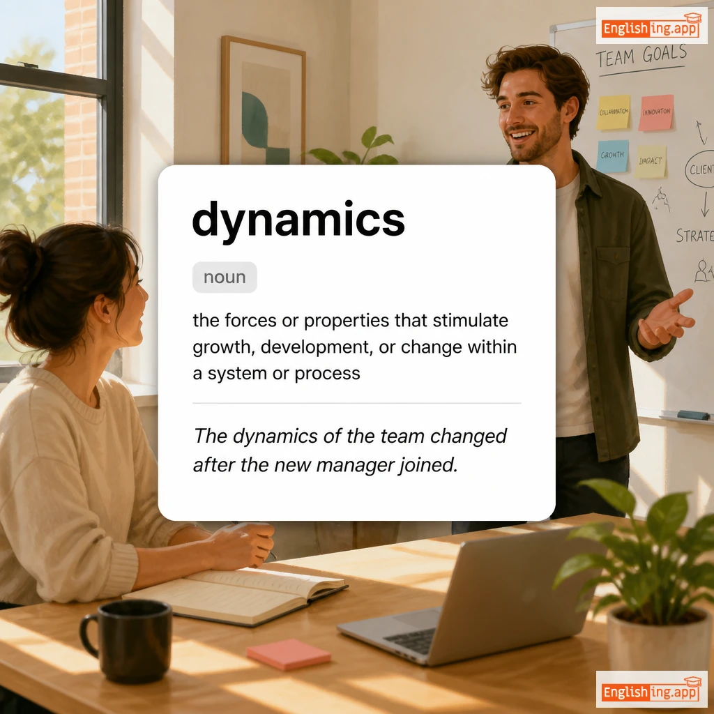 dynamics definition card — visual illustration of the meaning