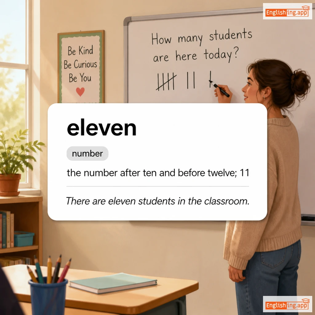 eleven definition card — visual illustration of the meaning