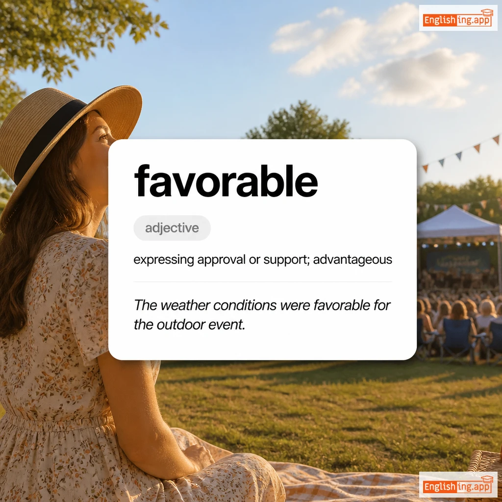 favorable definition card — visual illustration of the meaning