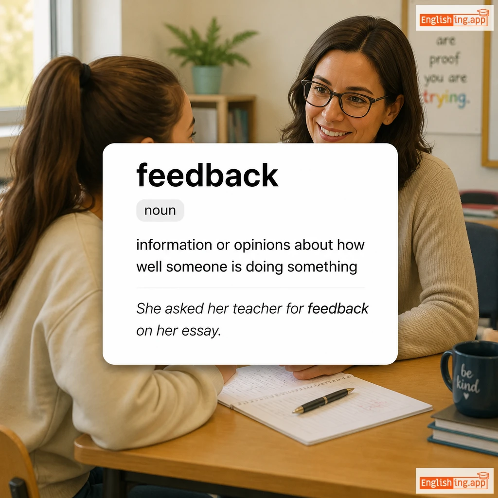 feedback definition card — visual illustration of the meaning