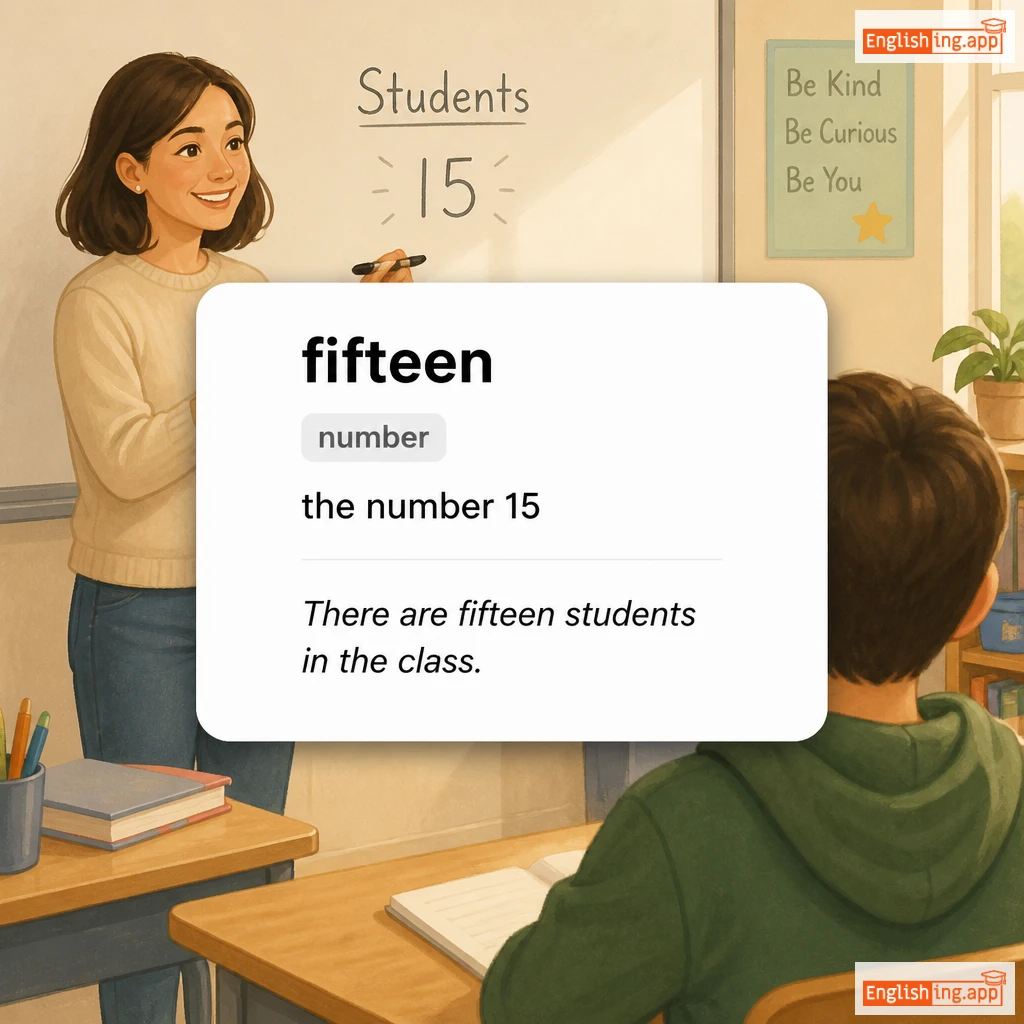 fifteen definition card — visual illustration of the meaning