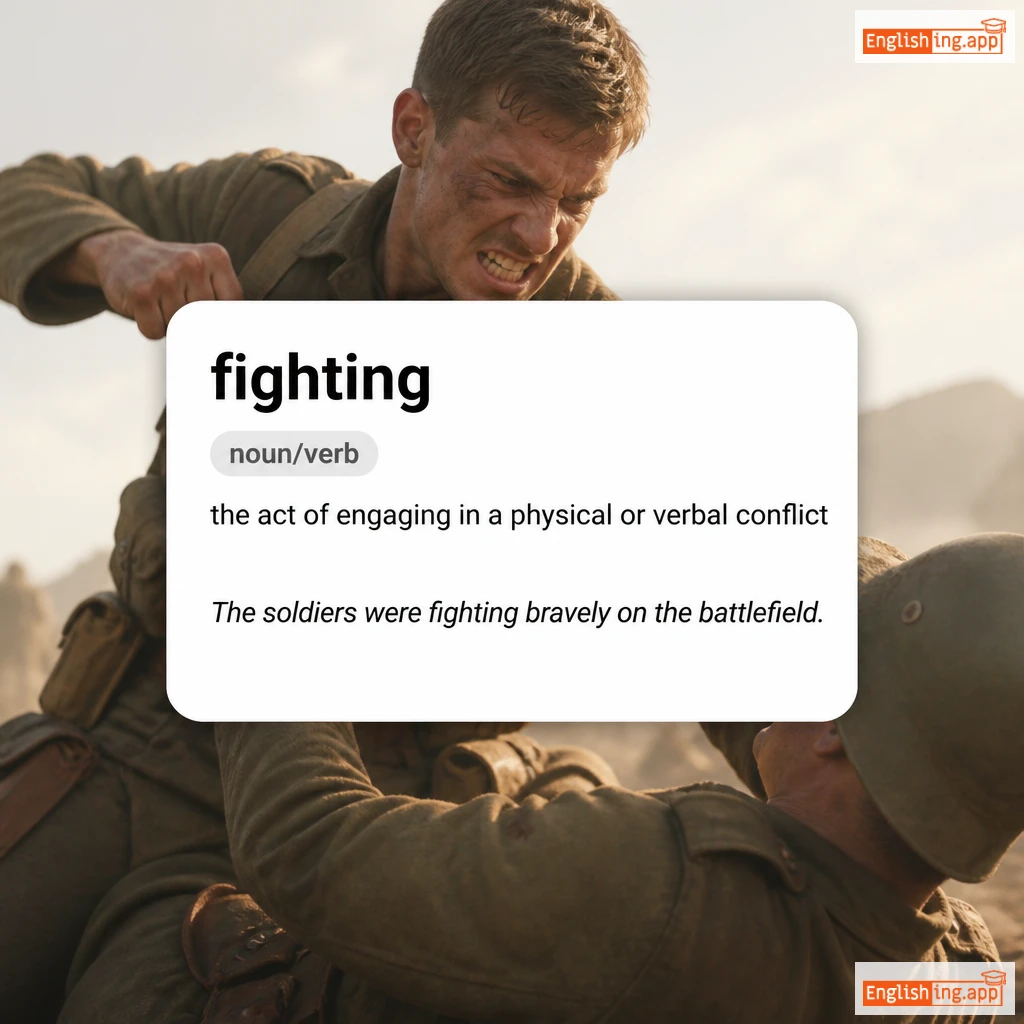 fighting definition card — visual illustration of the meaning