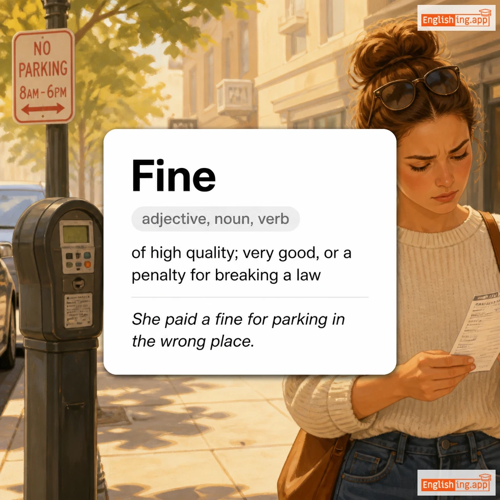 Fine definition card — visual illustration of the meaning