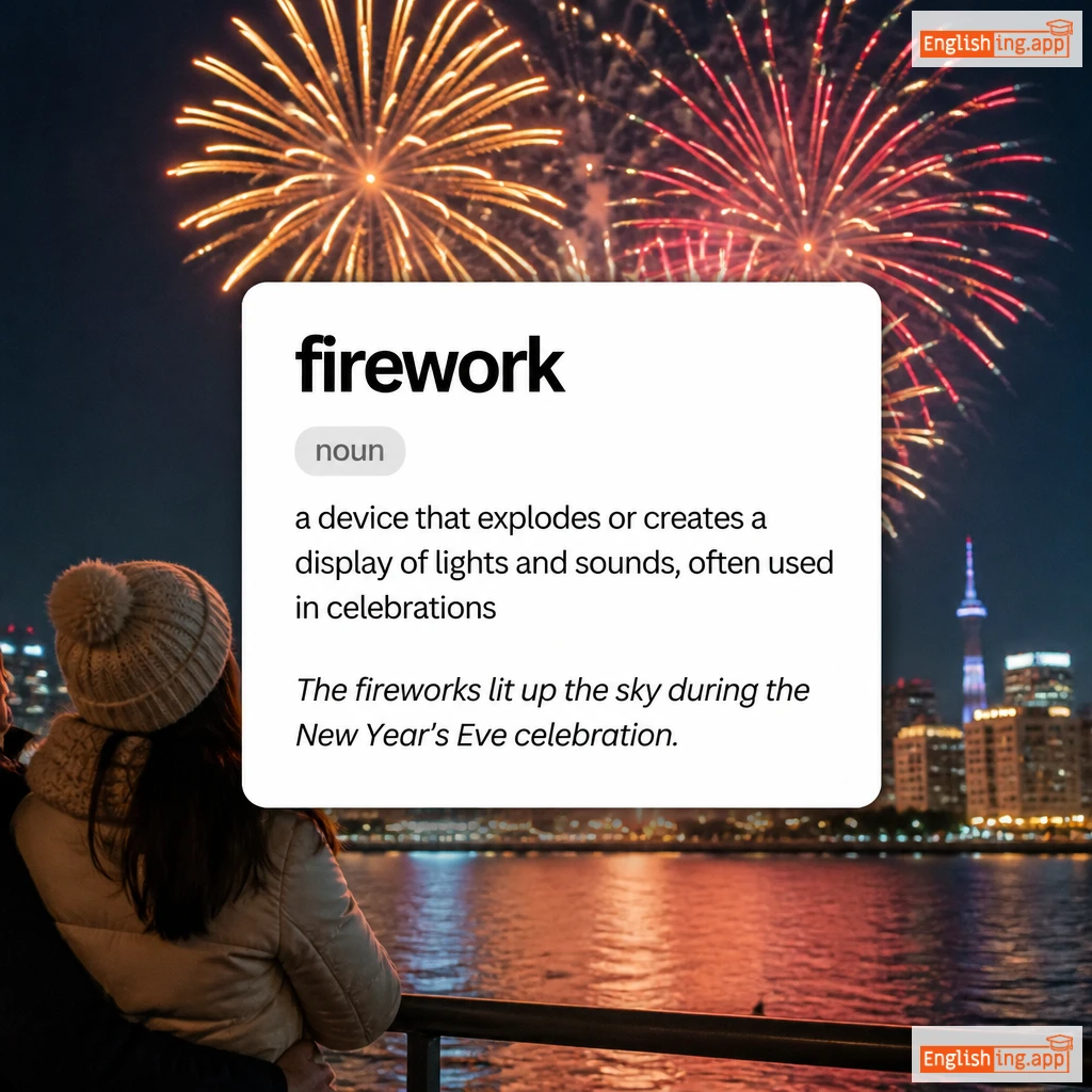 firework definition card — visual illustration of the meaning