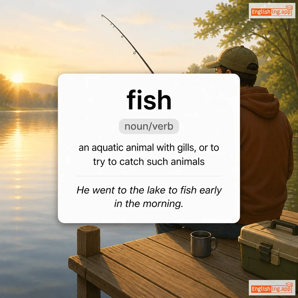 fish definition card — visual illustration of the meaning