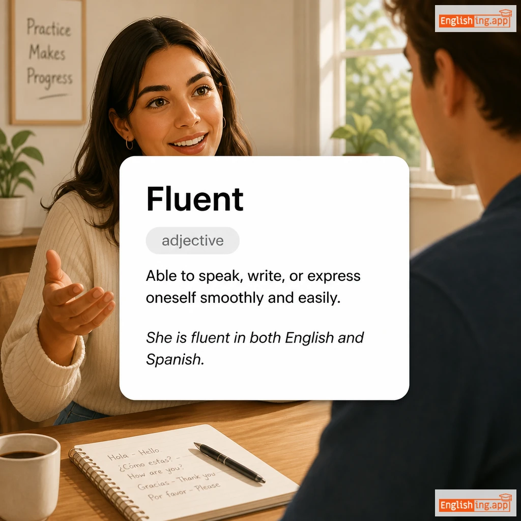 Fluent definition card — visual illustration of the meaning