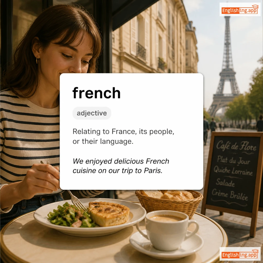 french definition card — visual illustration of the meaning