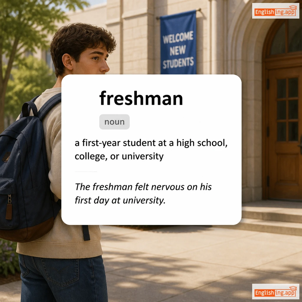 freshman definition card — visual illustration of the meaning