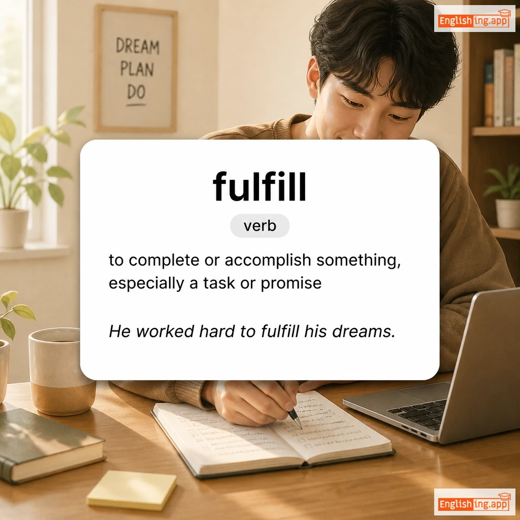 fulfill definition card — visual illustration of the meaning