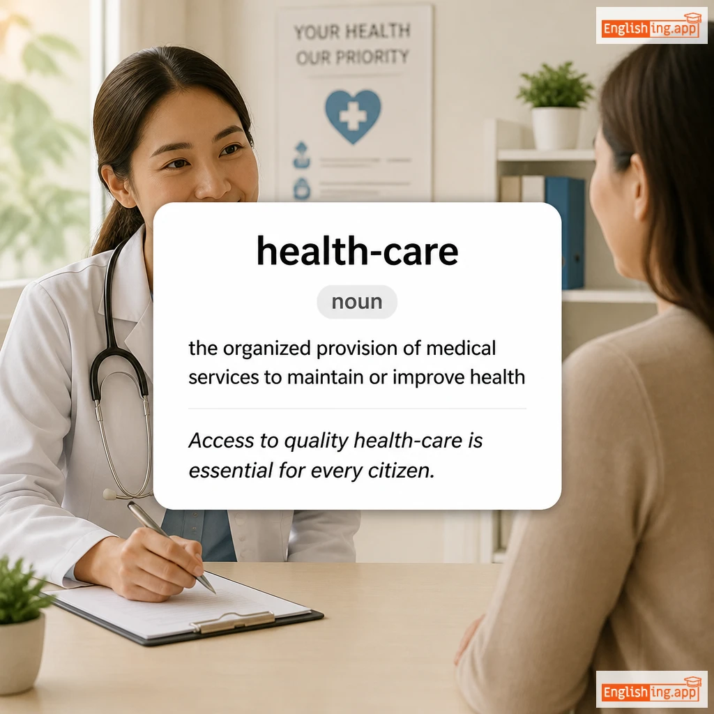 health-care definition card — visual illustration of the meaning