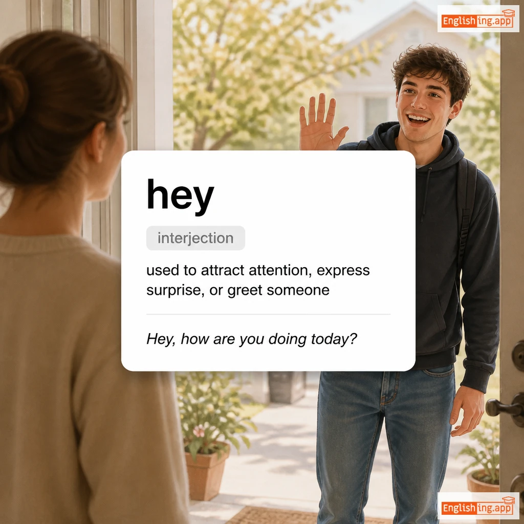 hey definition card — visual illustration of the meaning