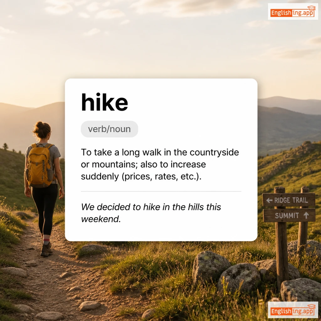 hike definition card — visual illustration of the meaning