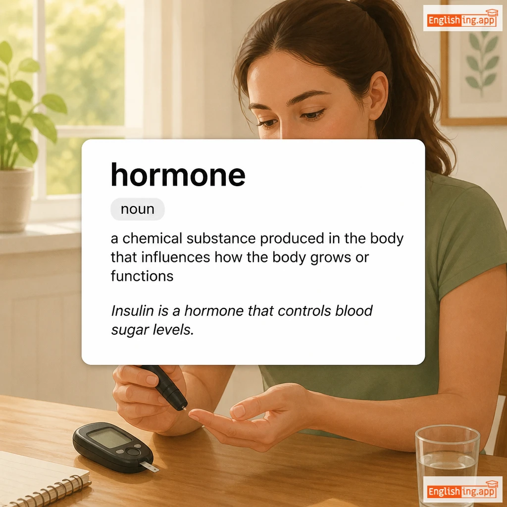 hormone definition card — visual illustration of the meaning