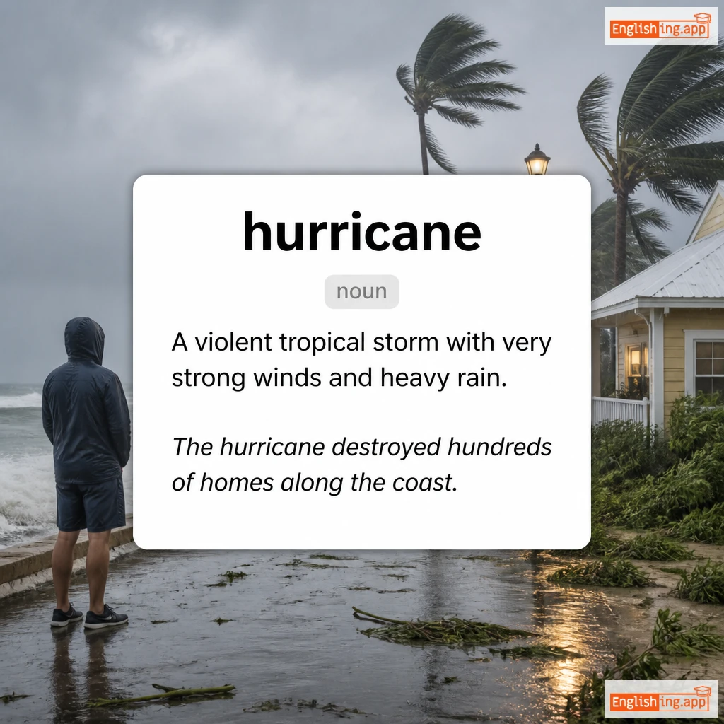 hurricane definition card — visual illustration of the meaning