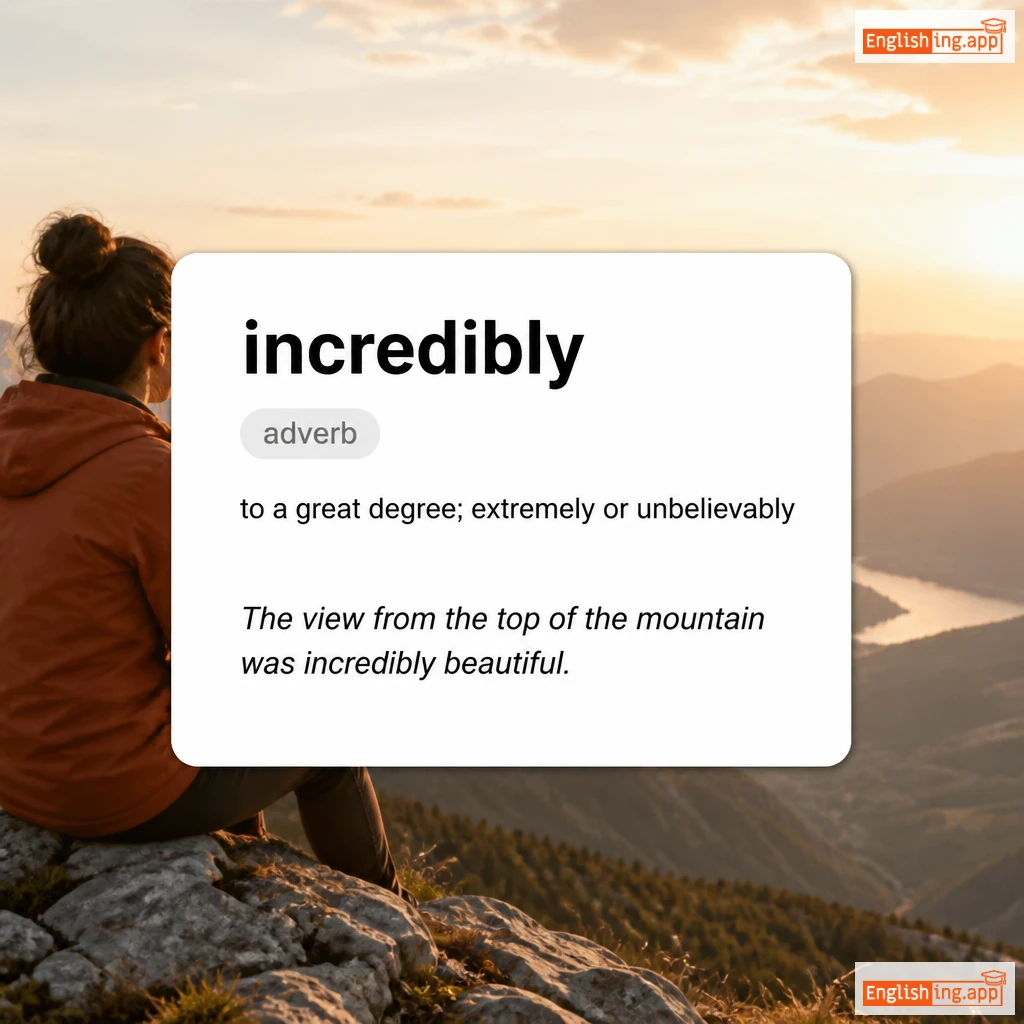 incredibly definition card — visual illustration of the meaning