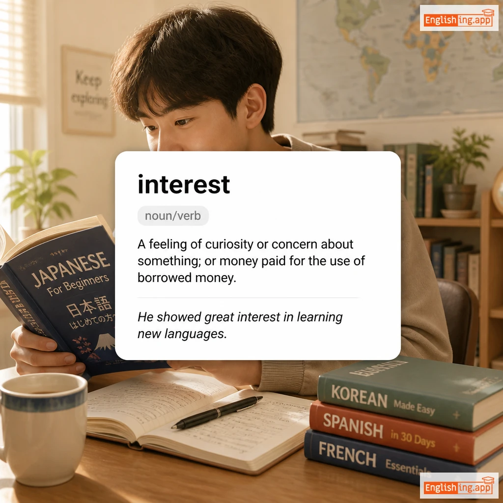 interest definition card — visual illustration of the meaning