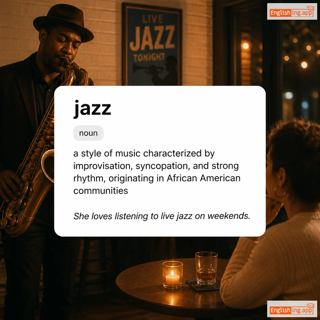 jazz definition card — visual illustration of the meaning