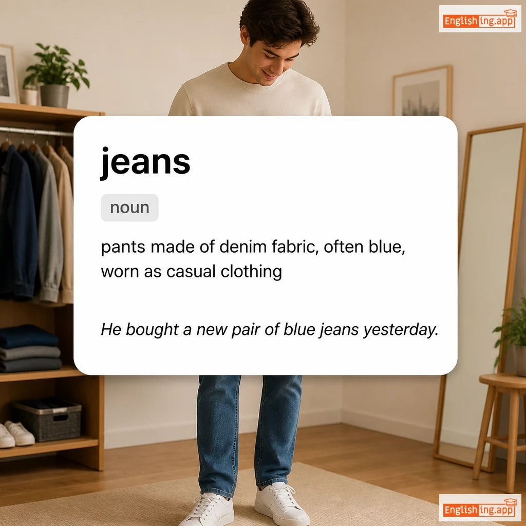jeans definition card — visual illustration of the meaning