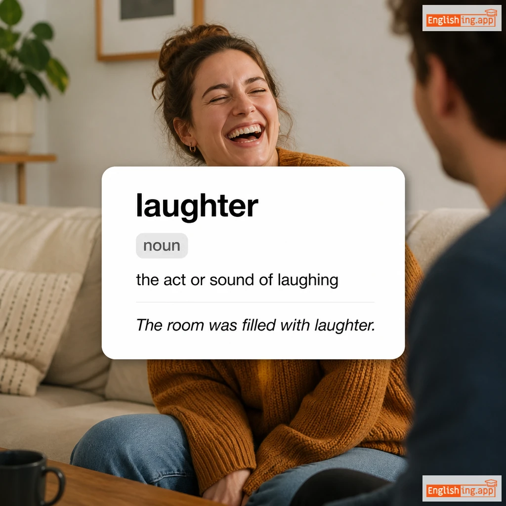 laughter definition card — visual illustration of the meaning