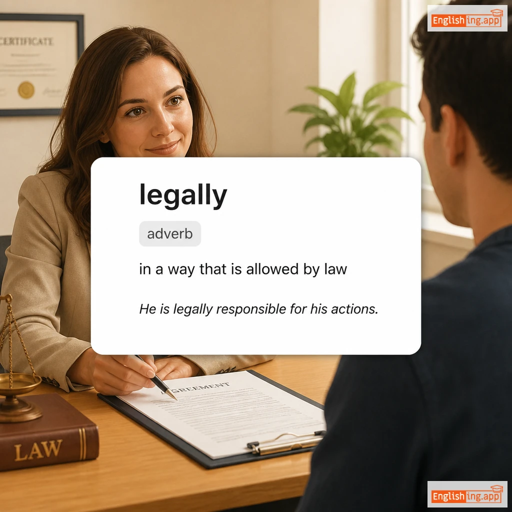legally definition card — visual illustration of the meaning