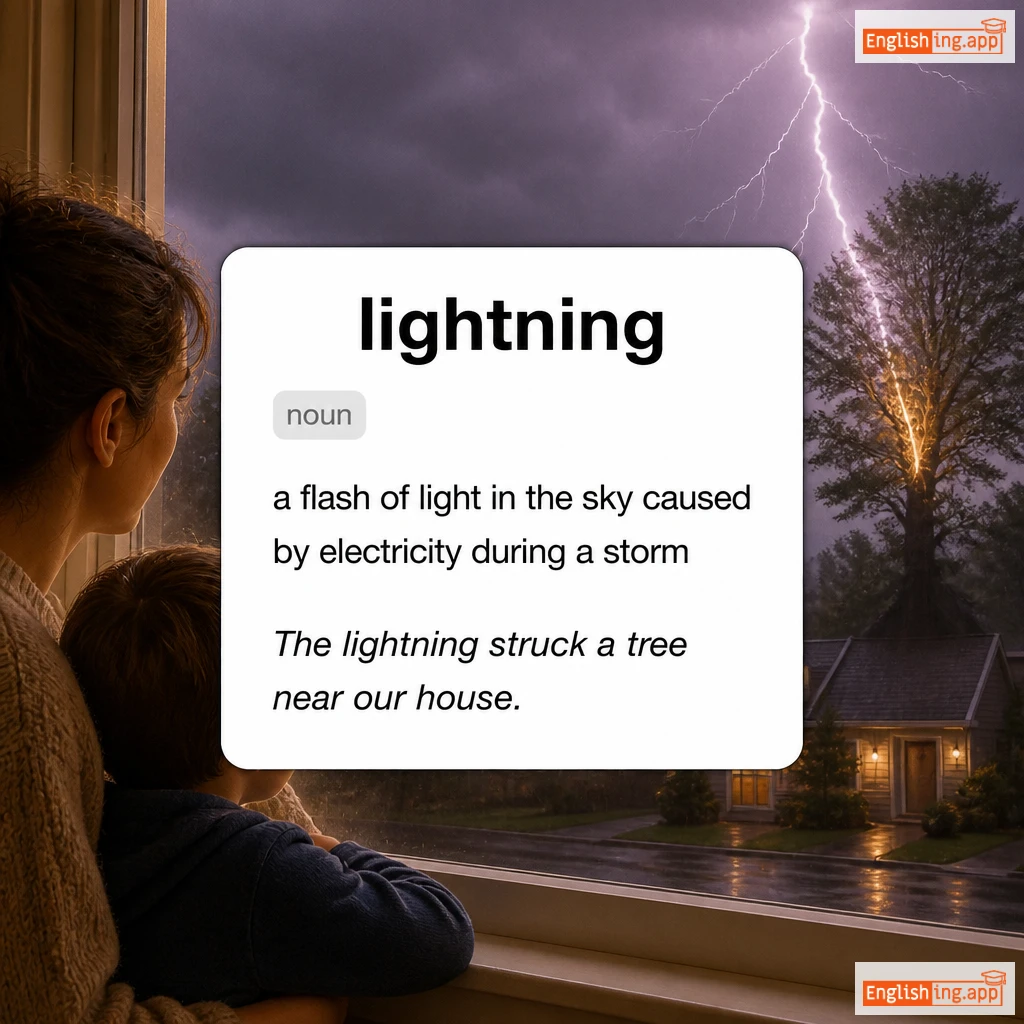 lightning definition card — visual illustration of the meaning