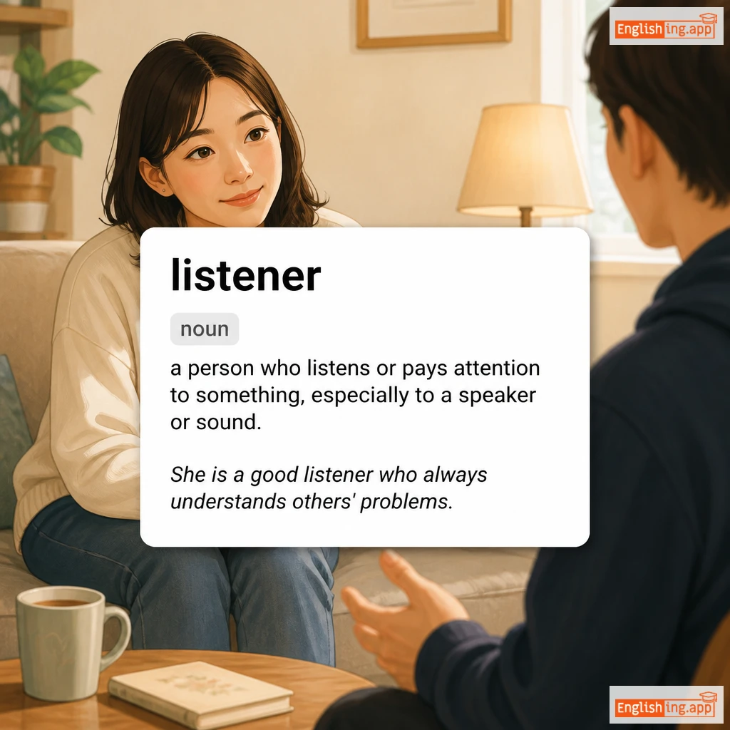 listener definition card — visual illustration of the meaning