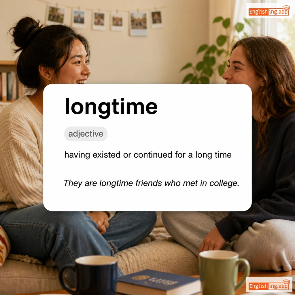longtime definition card — visual illustration of the meaning