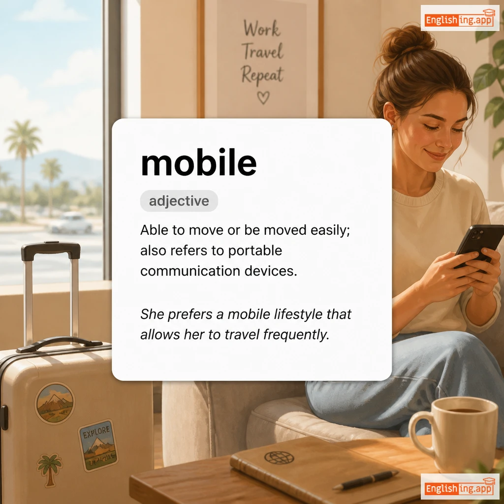 mobile definition card — visual illustration of the meaning