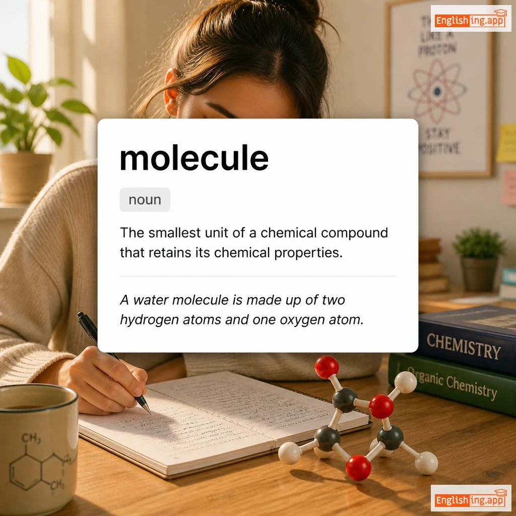 molecule definition card — visual illustration of the meaning
